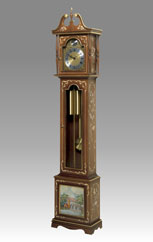 Grandfather Clock 501 walnut with gold and decoration